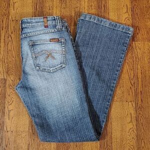 Zana Di Juniors Sz 11 Distressed Boot Cut Denim Blue Jeans